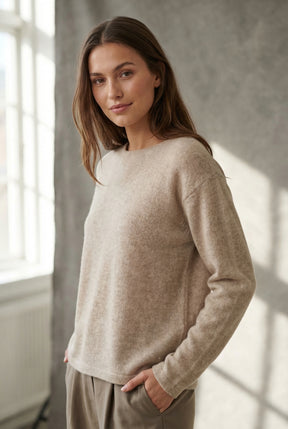 BTFCPH Eksklusiv pullover i 100% cashmere Pullovers Nougat Melange