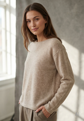 BTFCPH Eksklusiv pullover i 100% cashmere Pullovers Nougat Melange