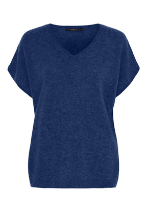 BTFCPH Eksklusiv pullover i 100% cashmere med korte ærmer Pullovers Dark Blue Melange