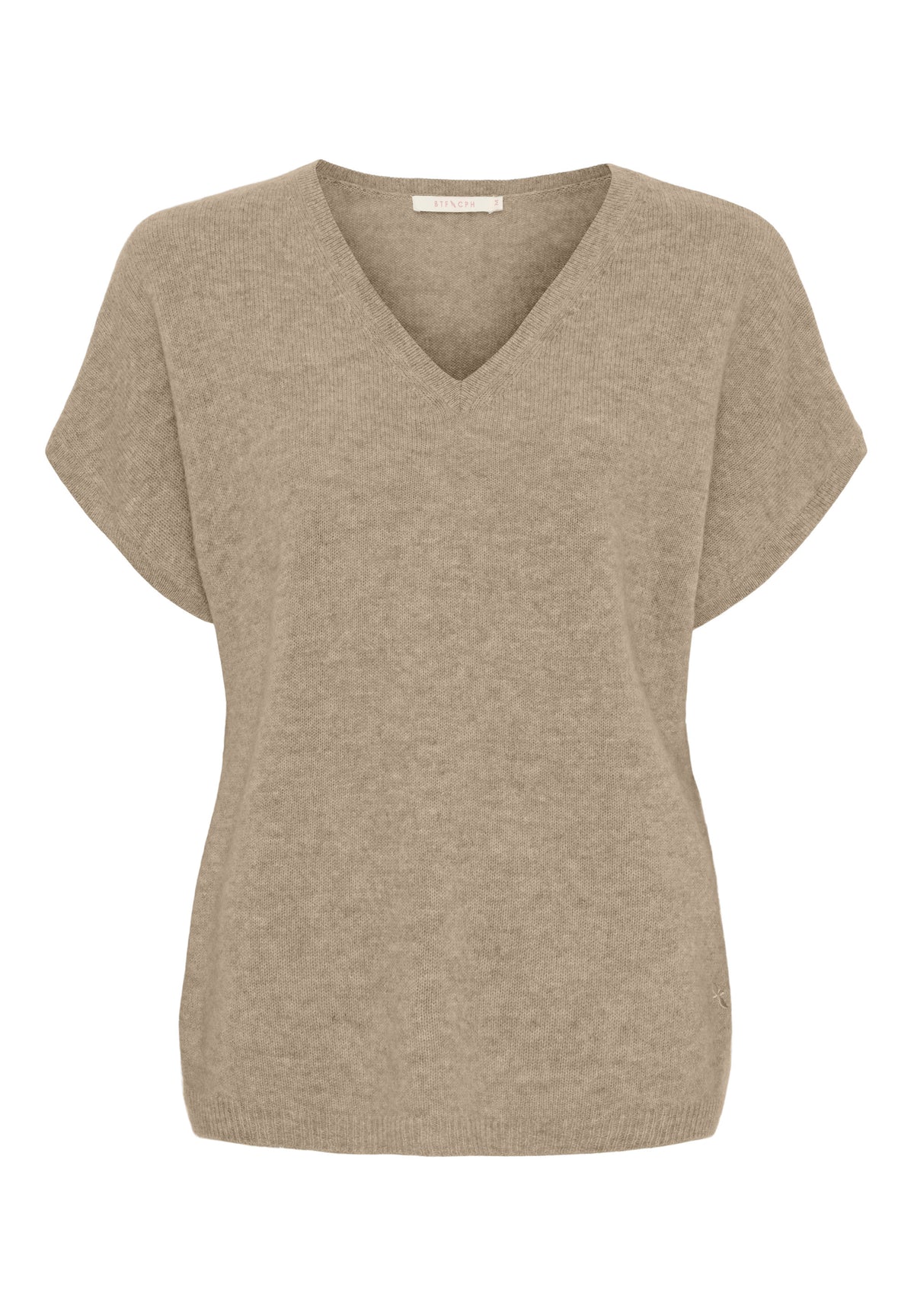 BTFCPH Eksklusiv pullover i 100% cashmere med korte ærmer Knit Natural Brown