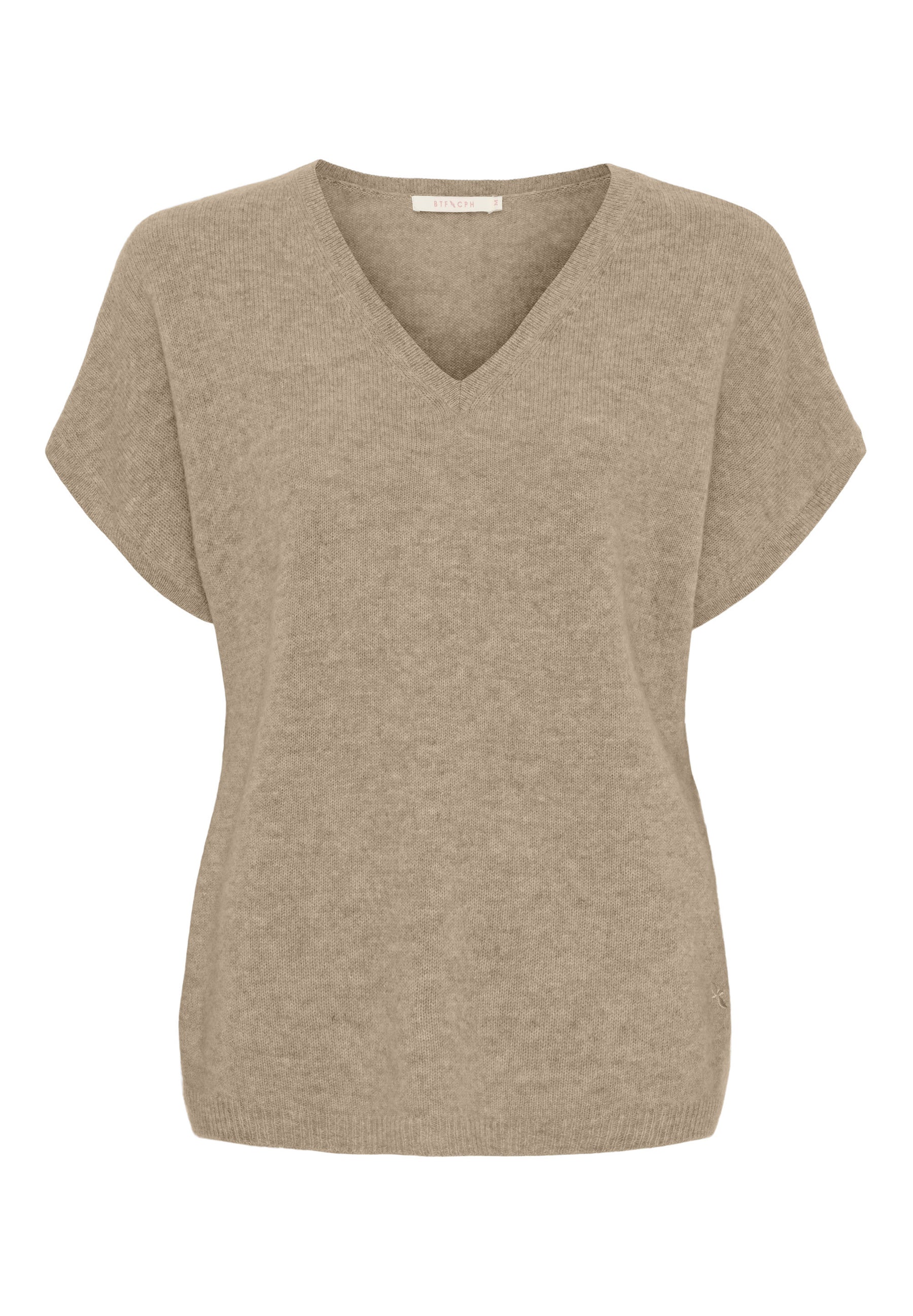 BTFCPH Eksklusiv pullover i 100% cashmere med korte ærmer Knit Natural Brown