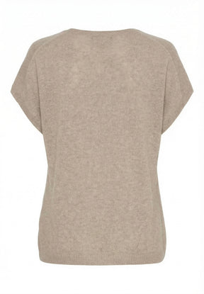 BTFCPH Eksklusiv pullover i 100% cashmere med korte ærmer Pullovers Nougat Melange
