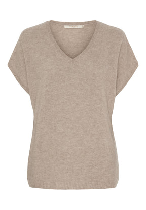 BTFCPH Eksklusiv pullover i 100% cashmere med korte ærmer Pullovers Nougat Melange