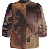 NO. 1 BY OX Elegant bluse med 3/4 ærmer Skjorter Canyon Brown Vibes