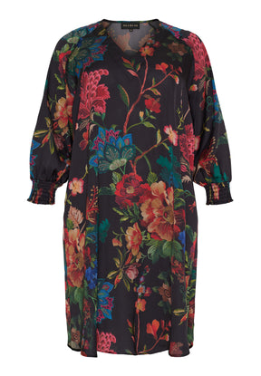 NO. 1 BY OX Elegant kjole Kjoler Black w multicolored flowers