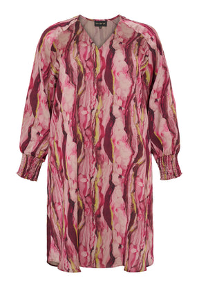 NO. 1 BY OX Elegant kjole Kjoler Pink watercolour print