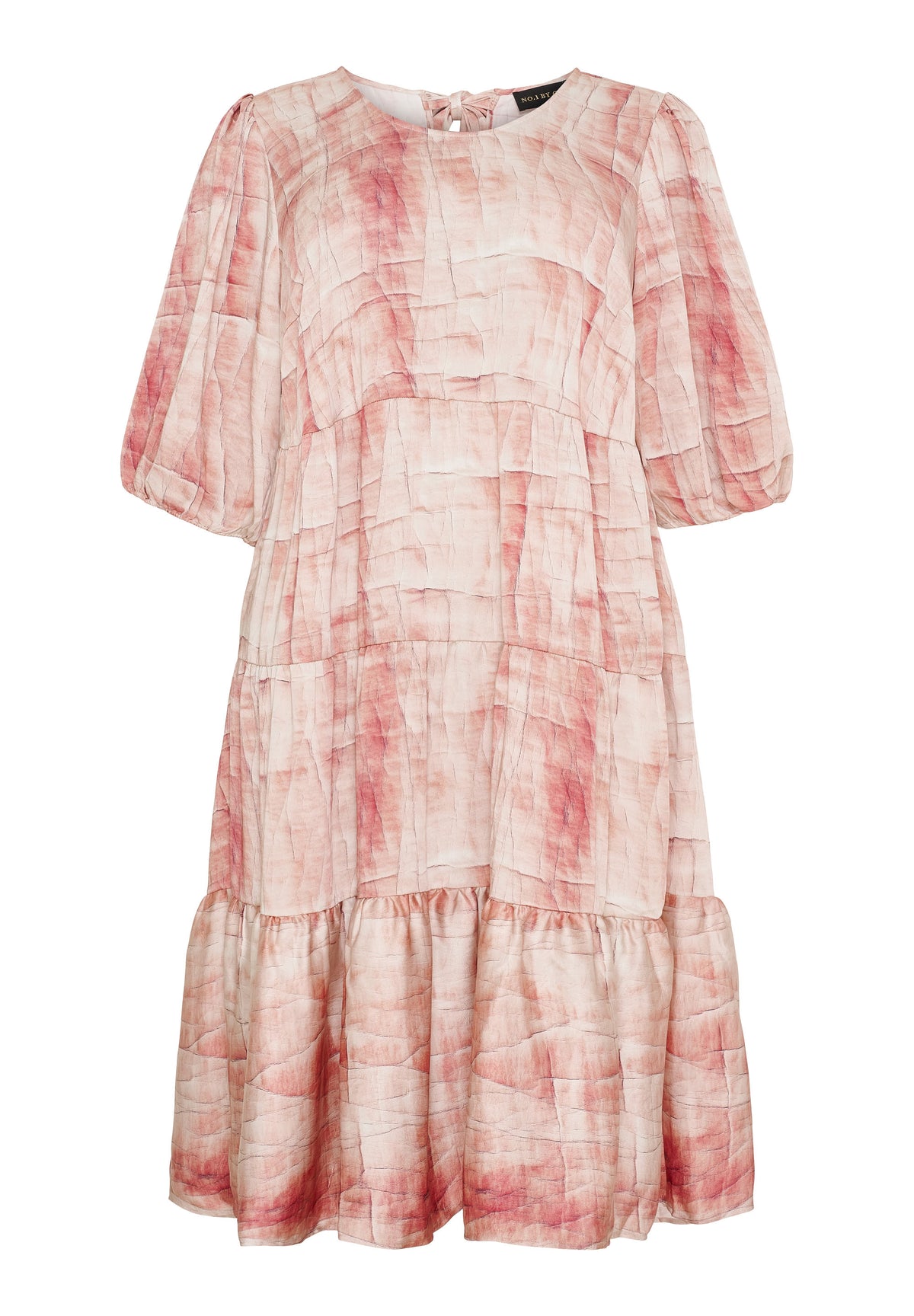 NO. 1 BY OX Elegant kjole med bindebånd Kjoler Light pink earth print