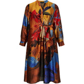 NO. 1 BY OX Elegant og feminin kjole Kjoler Red Tiger Lily Flower print