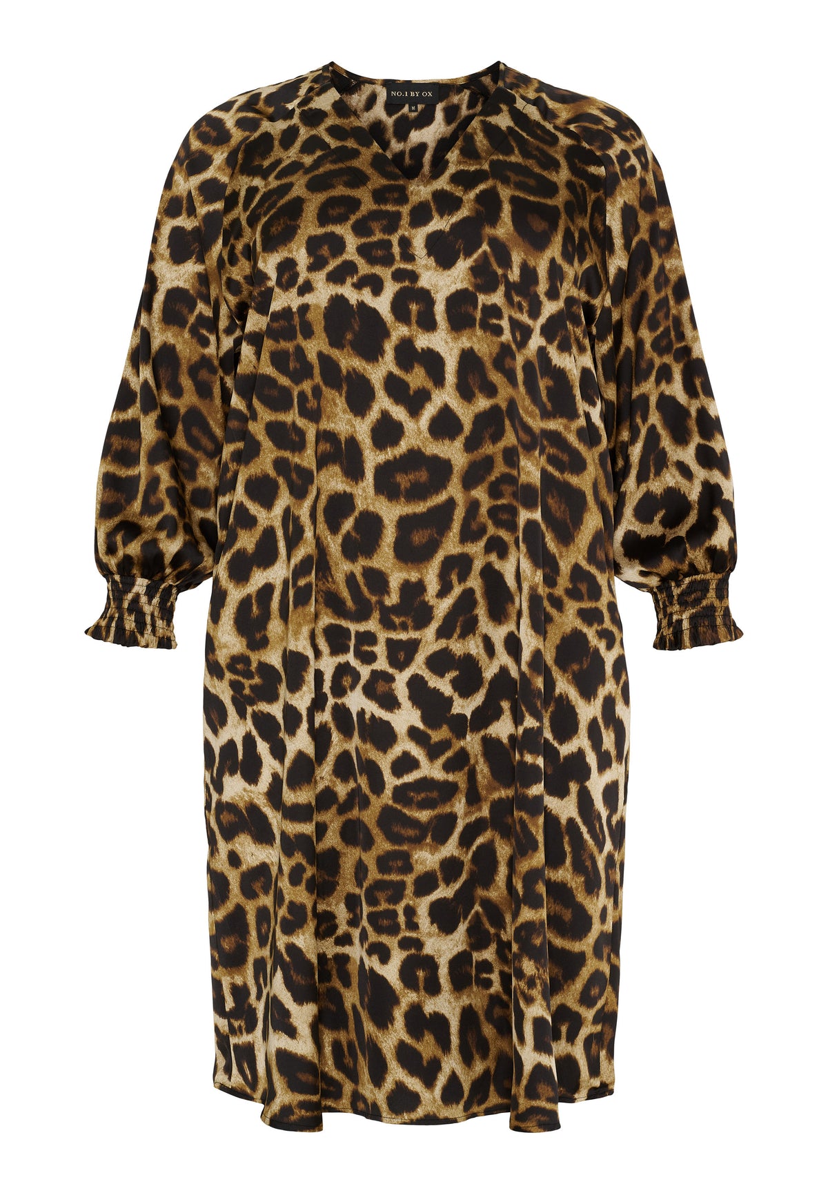 NO. 1 BY OX Elegant og klassisk kjole med leo print Kjoler Mocca Brown Leo Print