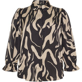 NO. 1 BY OX Elegant skjorte Skjorter Sand/black animal print