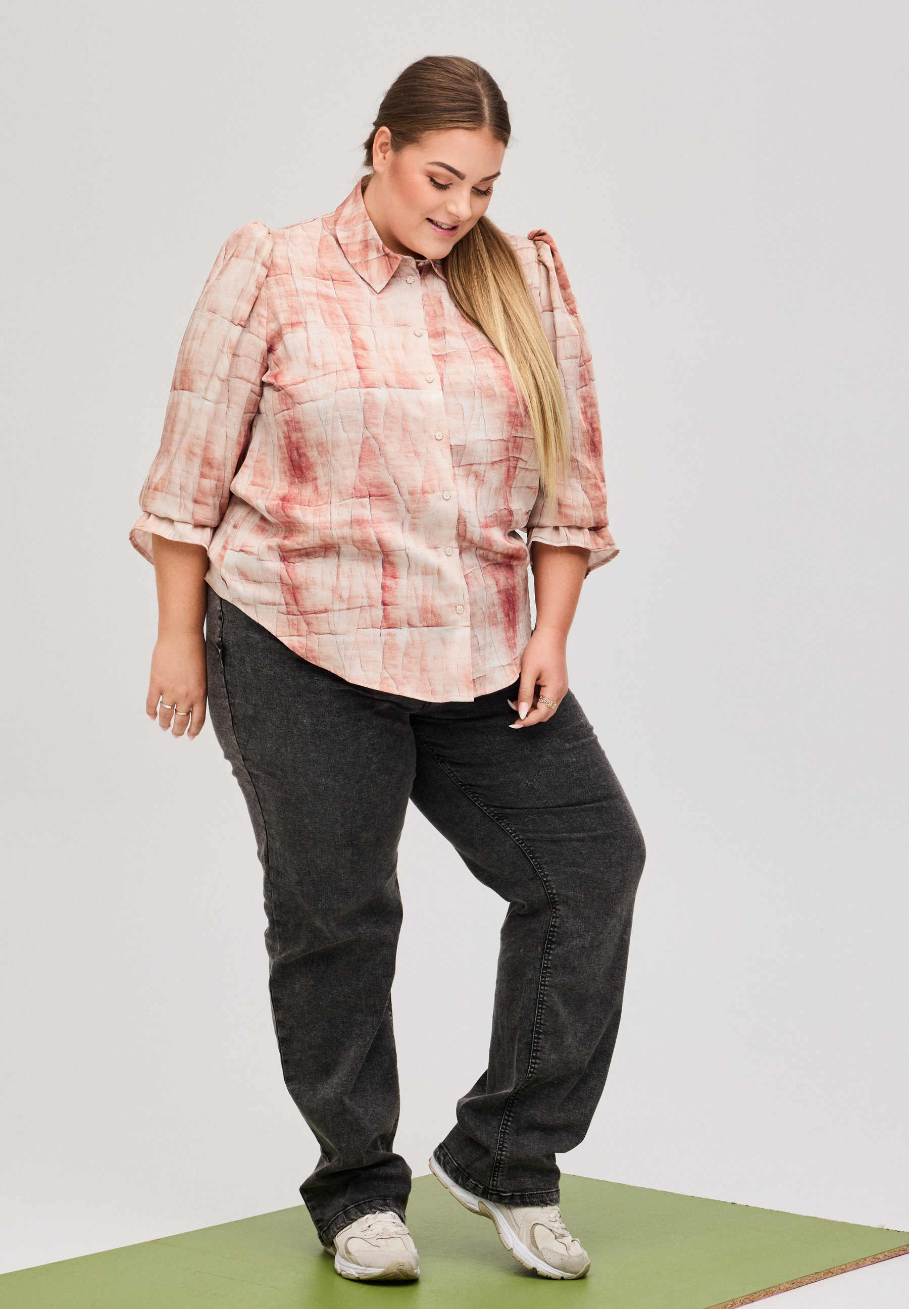 NO. 1 BY OX Elegant skjorte med 3/4 ærmer Skjorter Light pink earth print