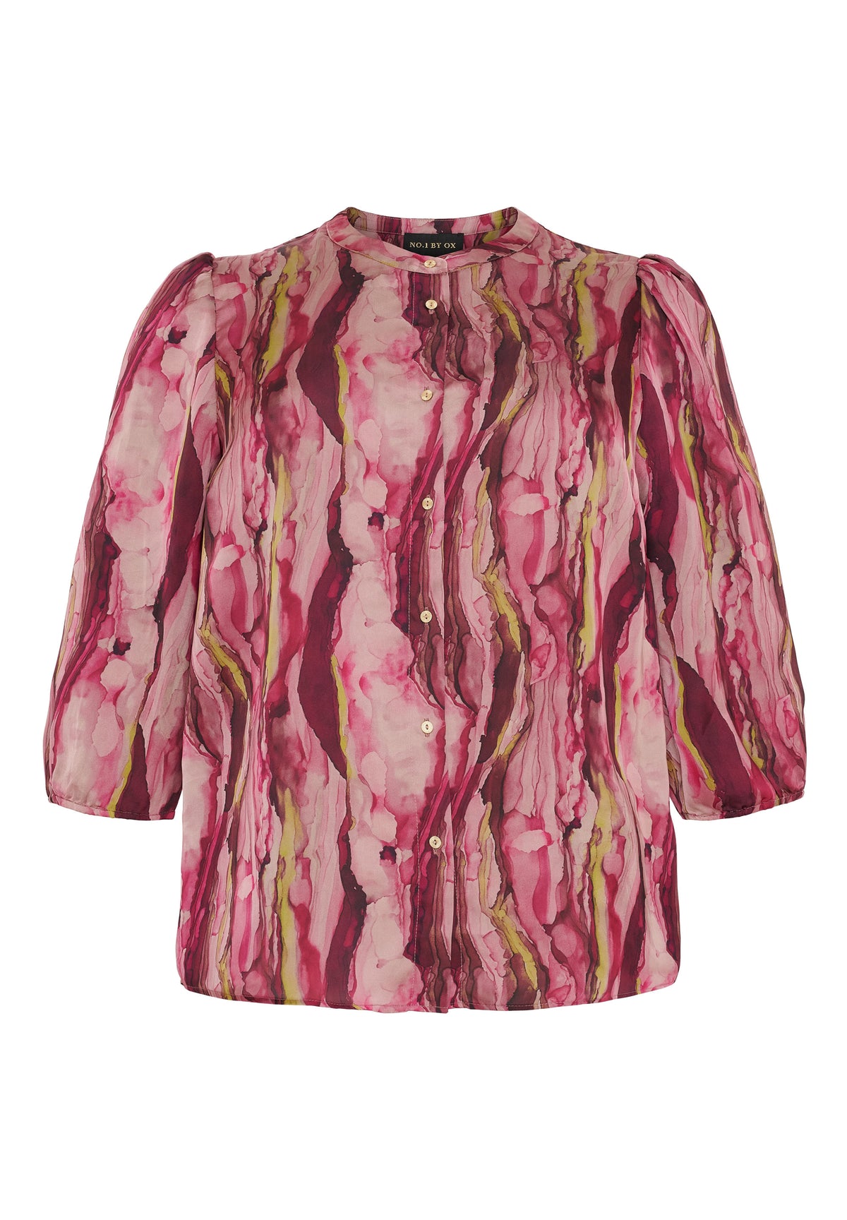 NO. 1 BY OX Elegant skjorte med 3/4 ærmer Skjorter Pink watercolour print