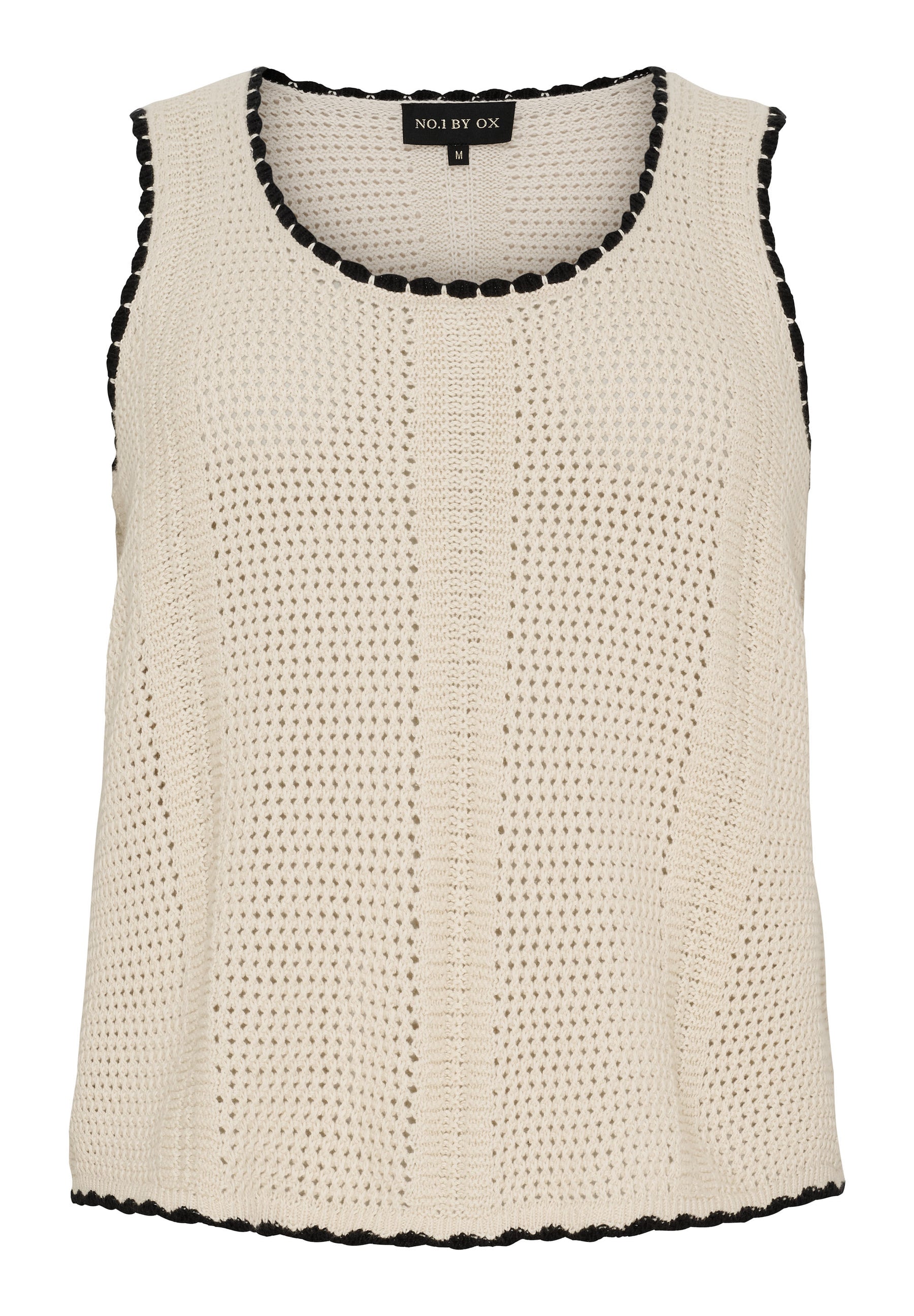 NO. 1 BY OX Elegant top Tops Off White w Black