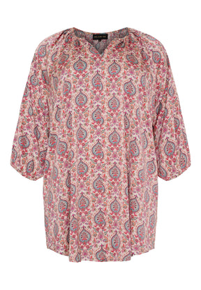 NO. 1 BY OX Elegant tunika Kjoler Pink paisley print