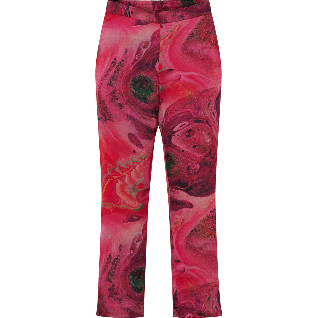 NO. 1 BY OX Elegante bukser med vidde Bukser Pink and Red marble print
