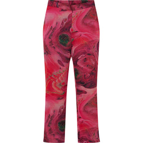 NO. 1 BY OX Elegante bukser med vidde Bukser Pink and Red marble print