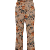 NO. 1 BY OX Elegante løse bukser Bukser Warm sand w Apricot flowers and gold foil