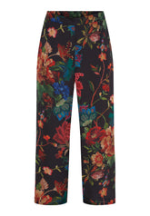 NO. 1 BY OX Elegante løse bukser Bukser Black w multicolored flowers