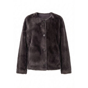 NO. 1 BY OX Fake fur Jacket Jakker Brun