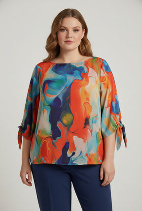 NO. 1 BY OX Farverig bluse Bluser Multi Coloured Graphic print