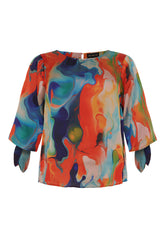 NO. 1 BY OX Farverig bluse Bluser Multi Coloured Graphic print