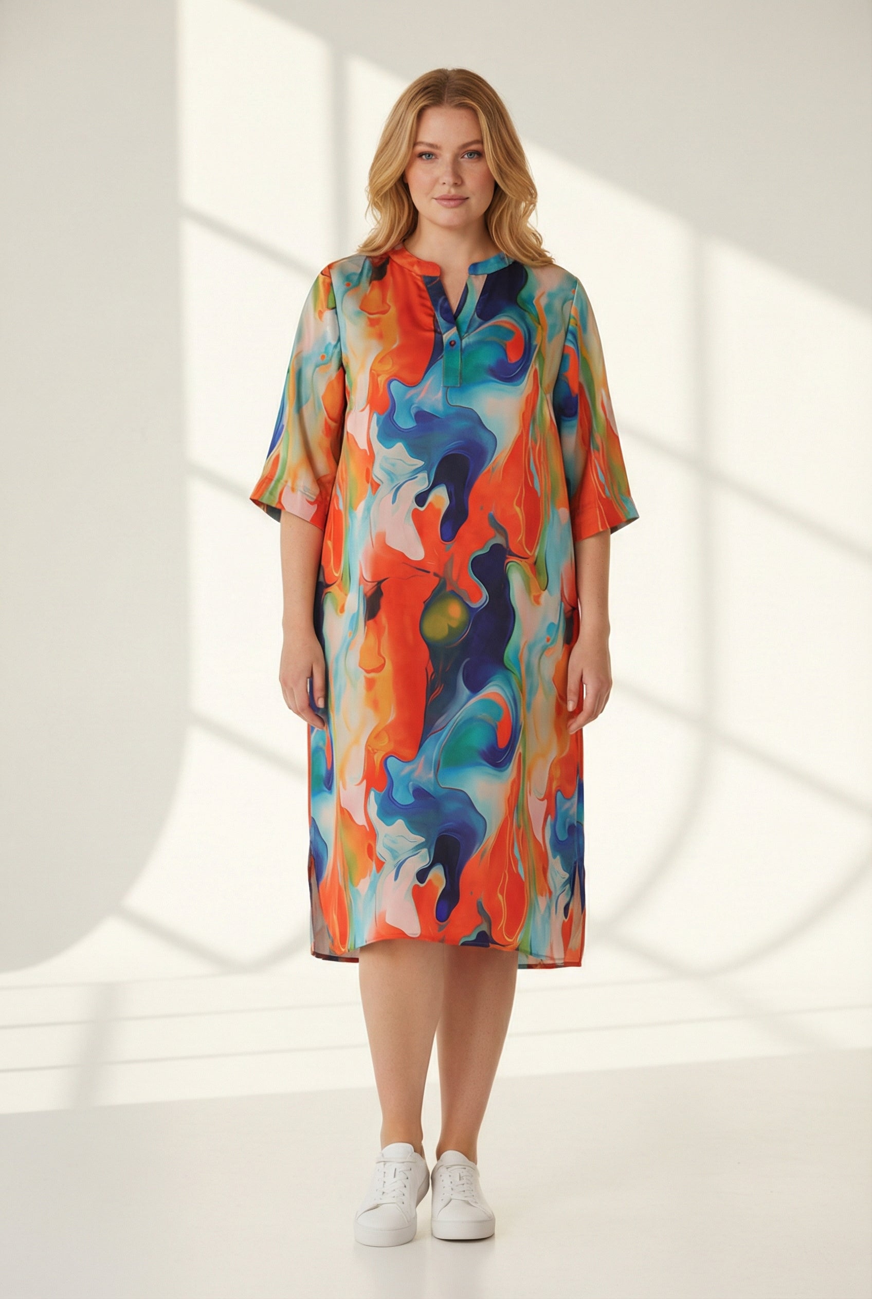 NO. 1 BY OX Farverig kjole Kjoler Multi Coloured Graphic print