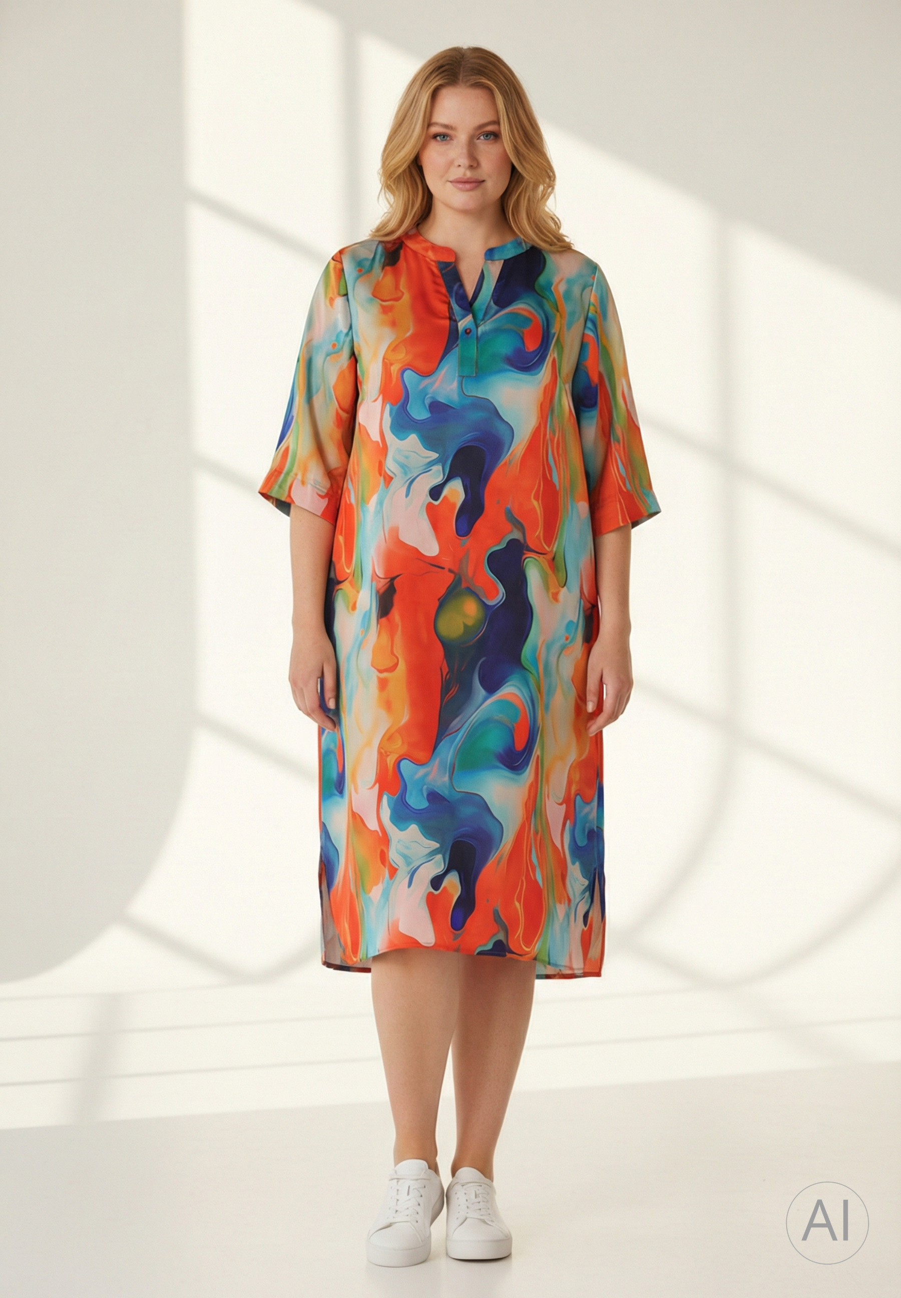 NO. 1 BY OX Farverig kjole Kjoler Multi Coloured Graphic print