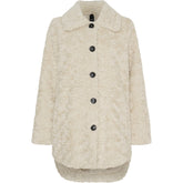 NOTYZ Faux fur jakke med knapper Jakker Beige