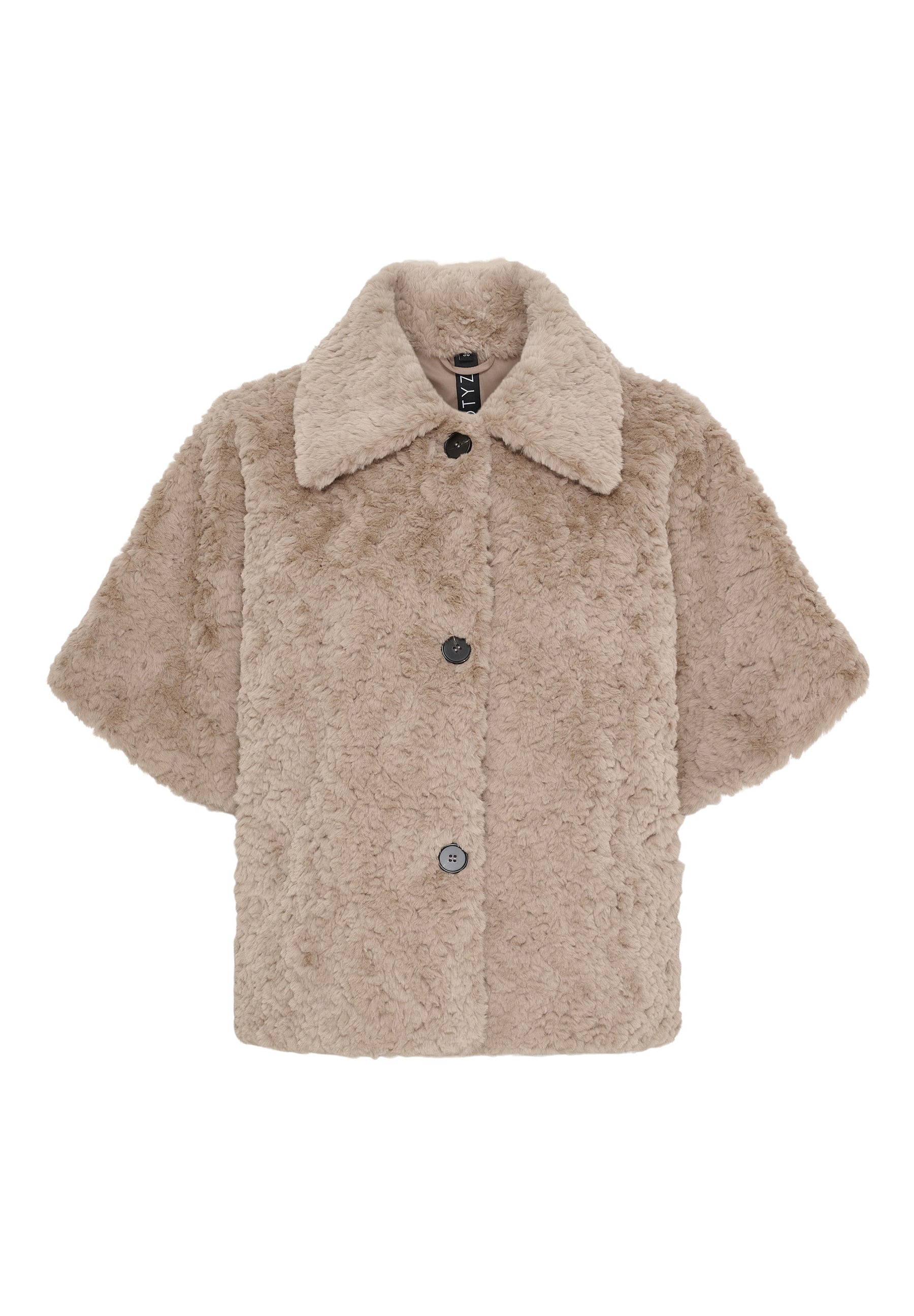 NOTYZ Faux fur jakke med korte ærmer Jakker Beige