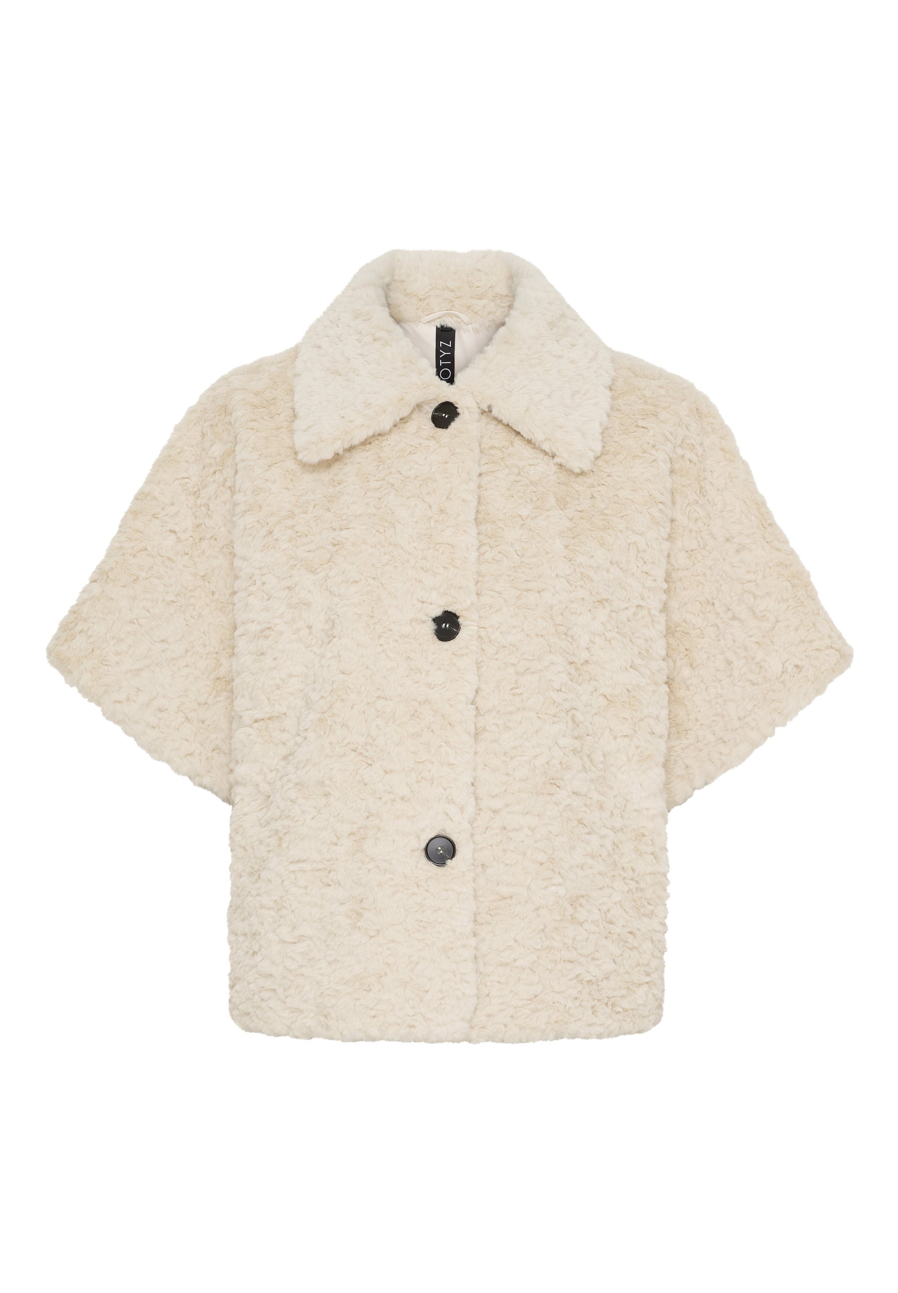 NOTYZ Faux fur jakke med korte ærmer Jakker Beige