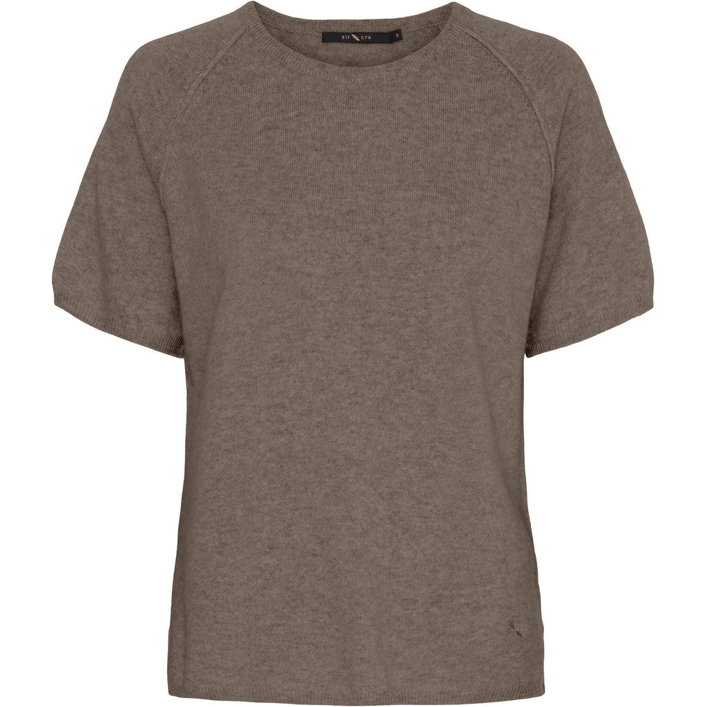 BTFCPH Finstrikket t-shirt i cashmere blanding Knit Ash Brown Melange