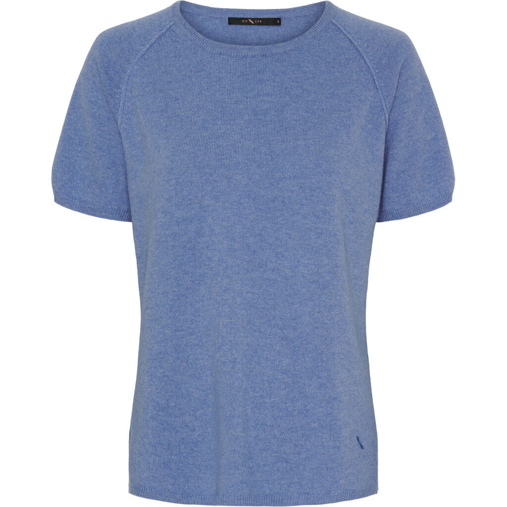 BTFCPH Finstrikket t-shirt i cashmere blanding Knit Denim melange