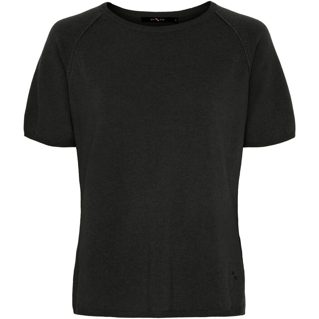 BTFCPH Finstrikket t-shirt i cashmere blanding Knit Sort