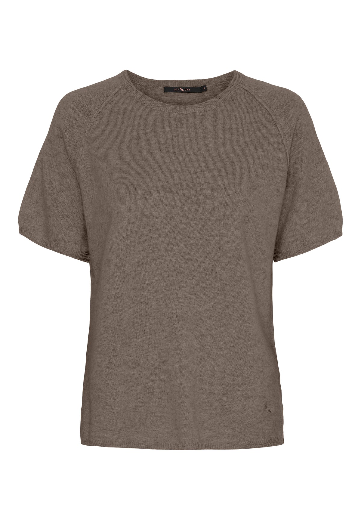 BTFCPH Finstrikket t-shirt i cashmere blanding Pullovers Ash Brown Melange