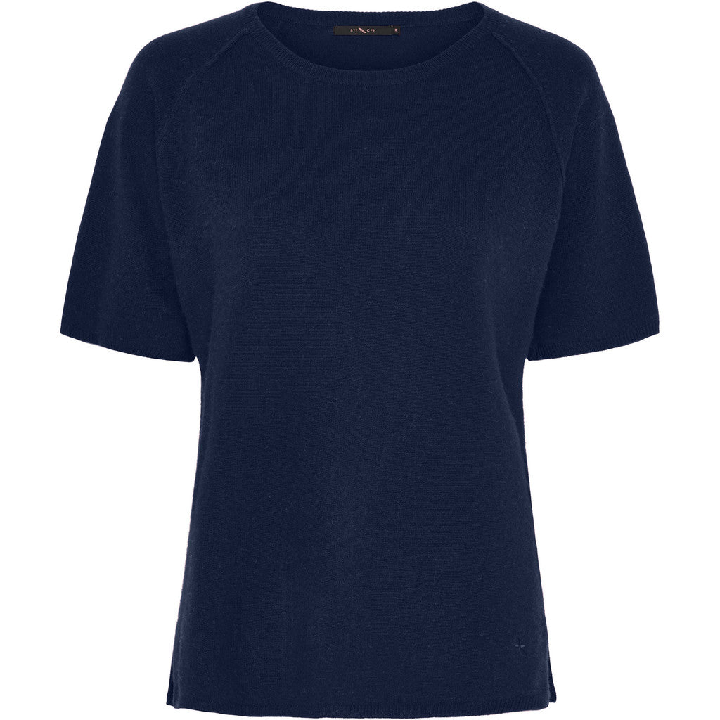 BTFCPH Finstrikket t-shirt i cashmere blanding Pullovers Blå