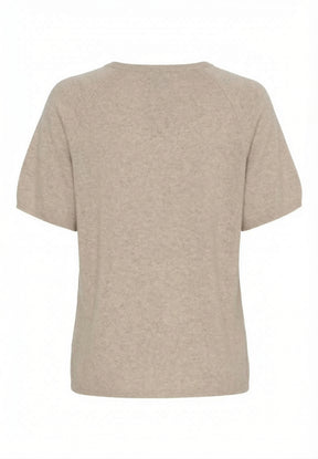 BTFCPH Finstrikket t-shirt i cashmere blanding Pullovers Cream Melange