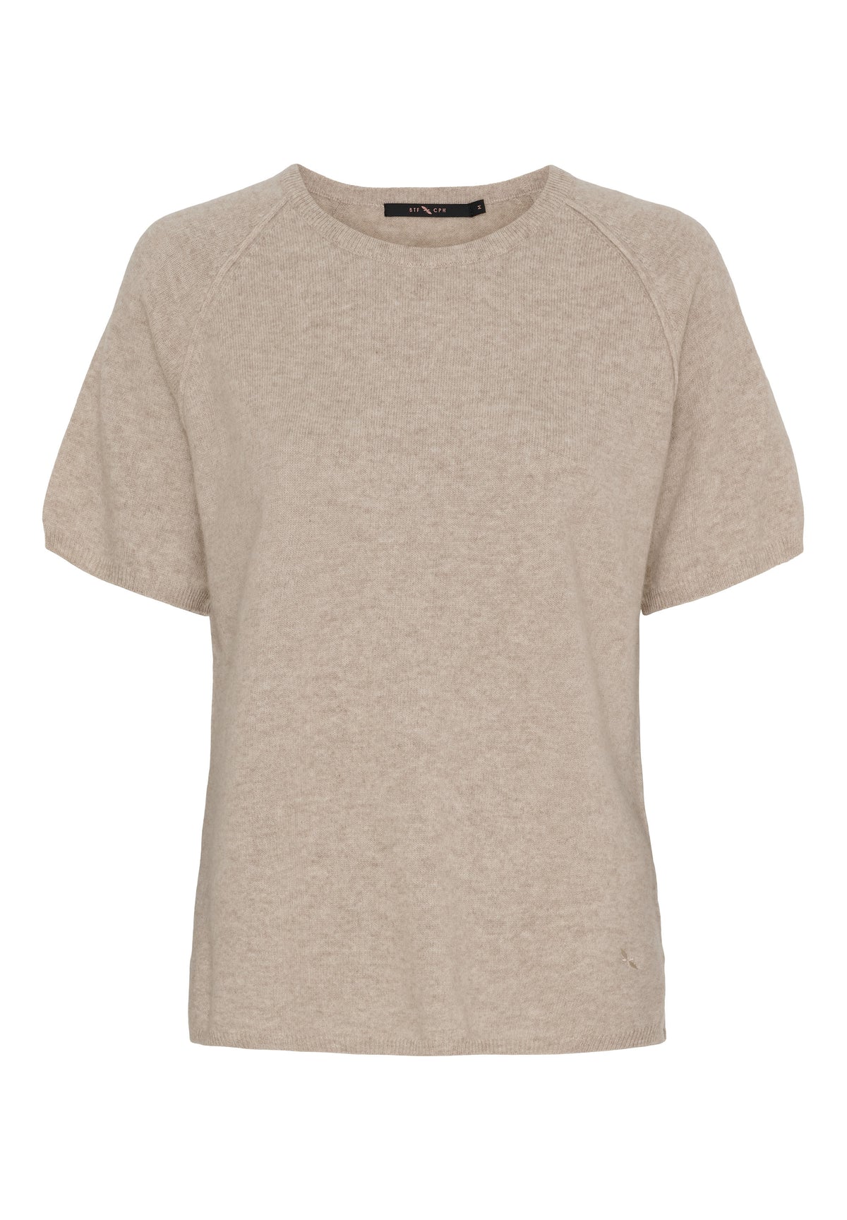 BTFCPH Finstrikket t-shirt i cashmere blanding Pullovers Cream Melange