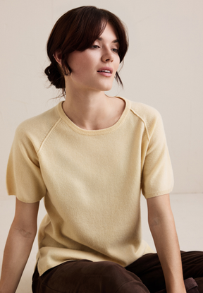 BTFCPH Finstrikket t-shirt i cashmere blanding Pullovers French Vanilla