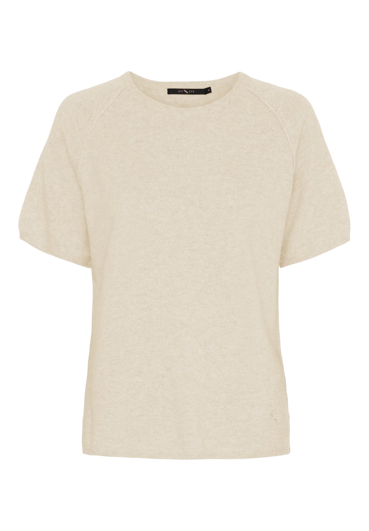 BTFCPH Finstrikket t-shirt i cashmere blanding Pullovers Ivory Melange