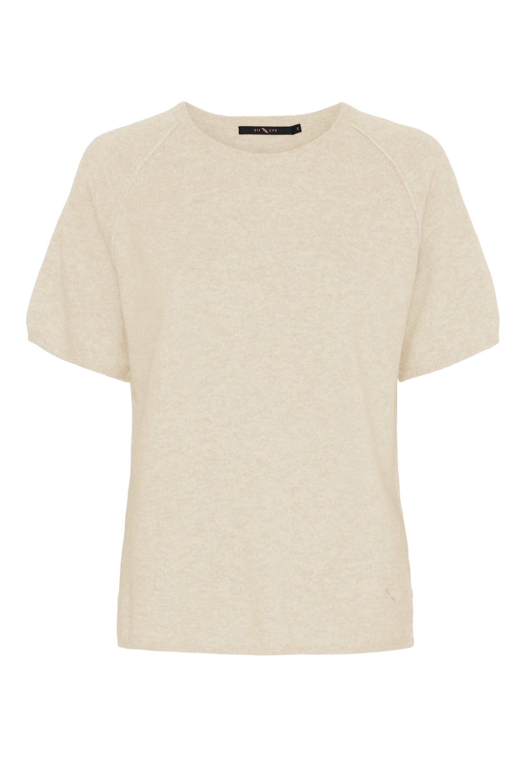 BTFCPH Finstrikket t-shirt i cashmere blanding Pullovers Ivory Melange
