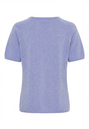 BTFCPH Finstrikket t-shirt i cashmere blanding Pullovers Lavander Blue Melange