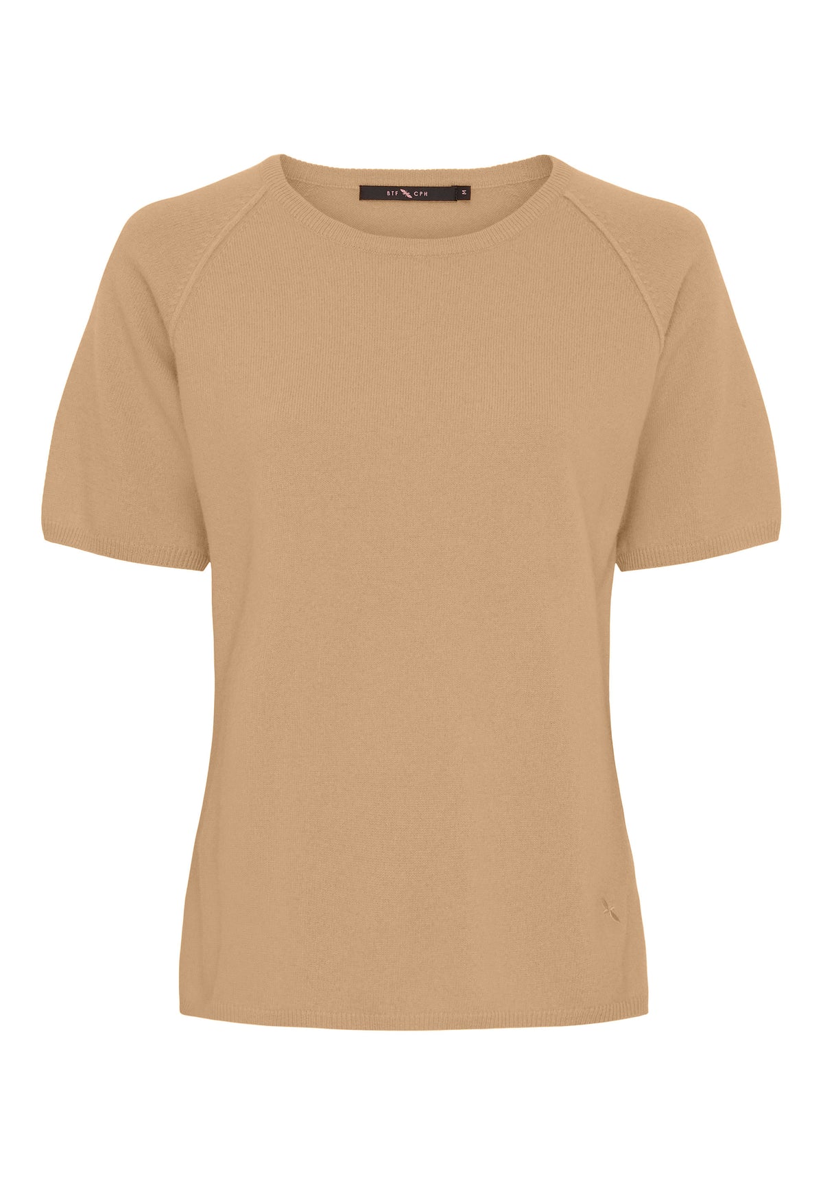 BTFCPH Finstrikket t-shirt i cashmere blanding Pullovers Light Camel Melange