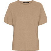 BTFCPH Finstrikket t-shirt i cashmere blanding Pullovers Light Camel Melange