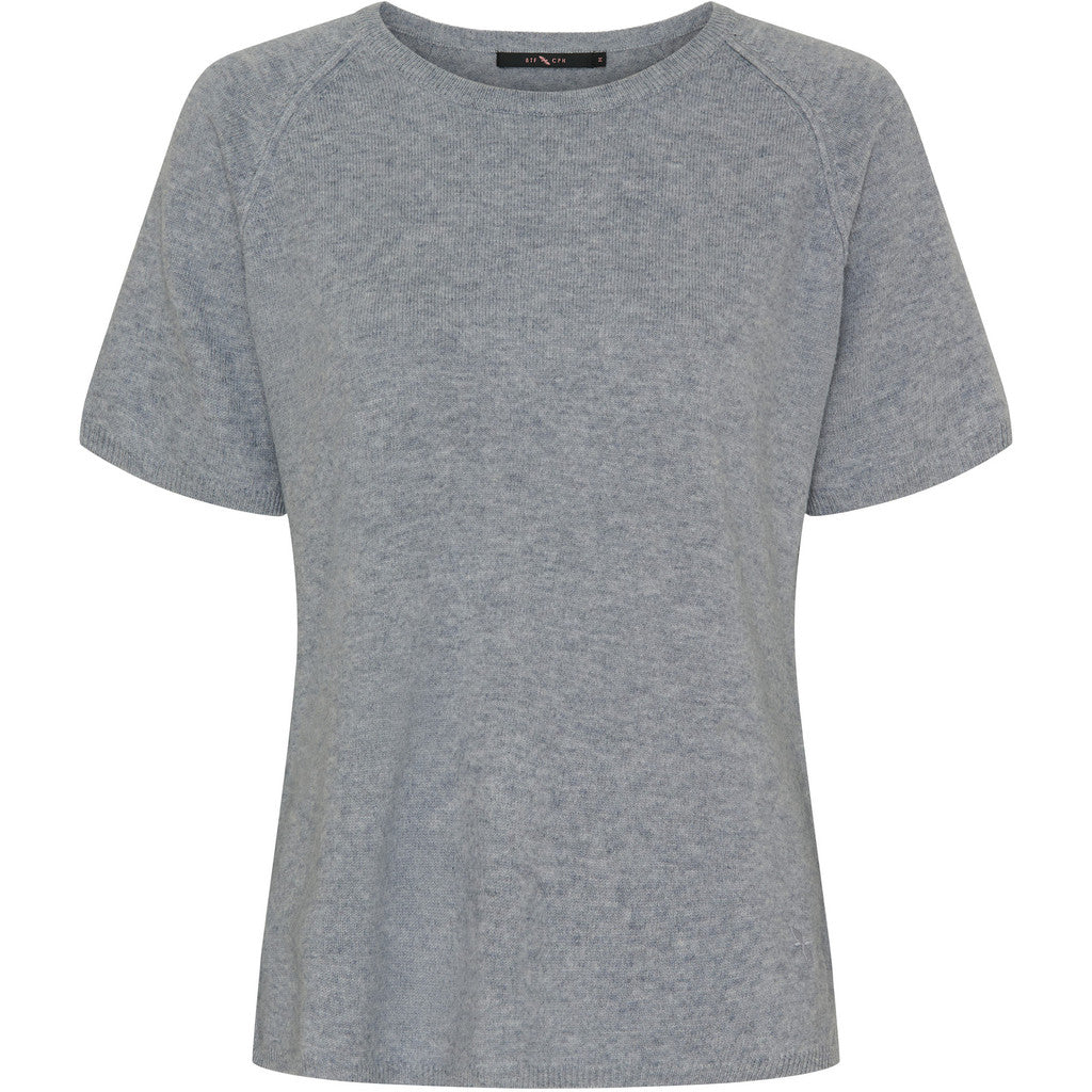 BTFCPH Finstrikket t-shirt i cashmere blanding Pullovers Marble Melange