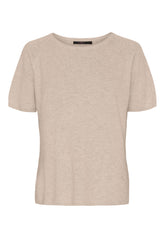 BTFCPH Finstrikket t-shirt i cashmere blanding Pullovers Natural Beige Melange