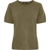 BTFCPH Finstrikket t-shirt i cashmere blanding Pullovers Olive Brown Melange