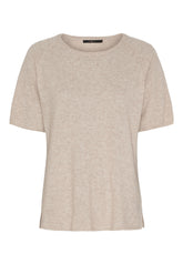BTFCPH Finstrikket t-shirt i cashmere blanding Pullovers Sand Melange