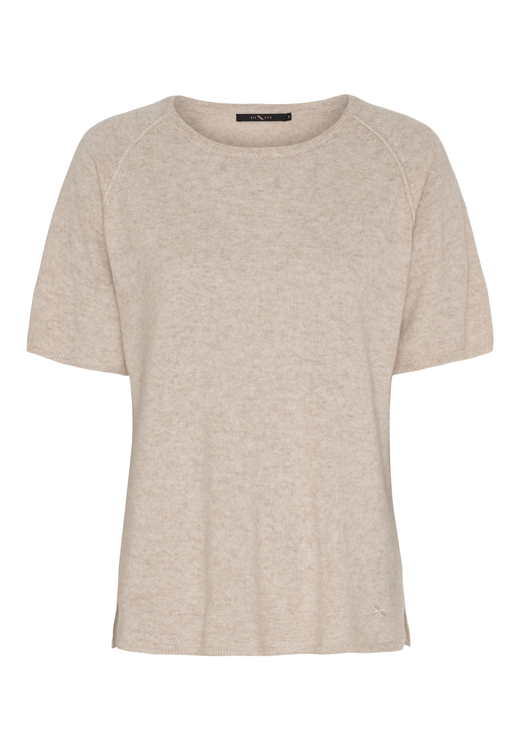 BTFCPH Finstrikket t-shirt i cashmere blanding Pullovers Sand Melange