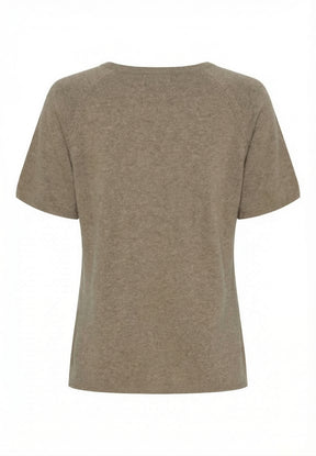 BTFCPH Finstrikket t-shirt i cashmere blanding Pullovers Taupe Melange