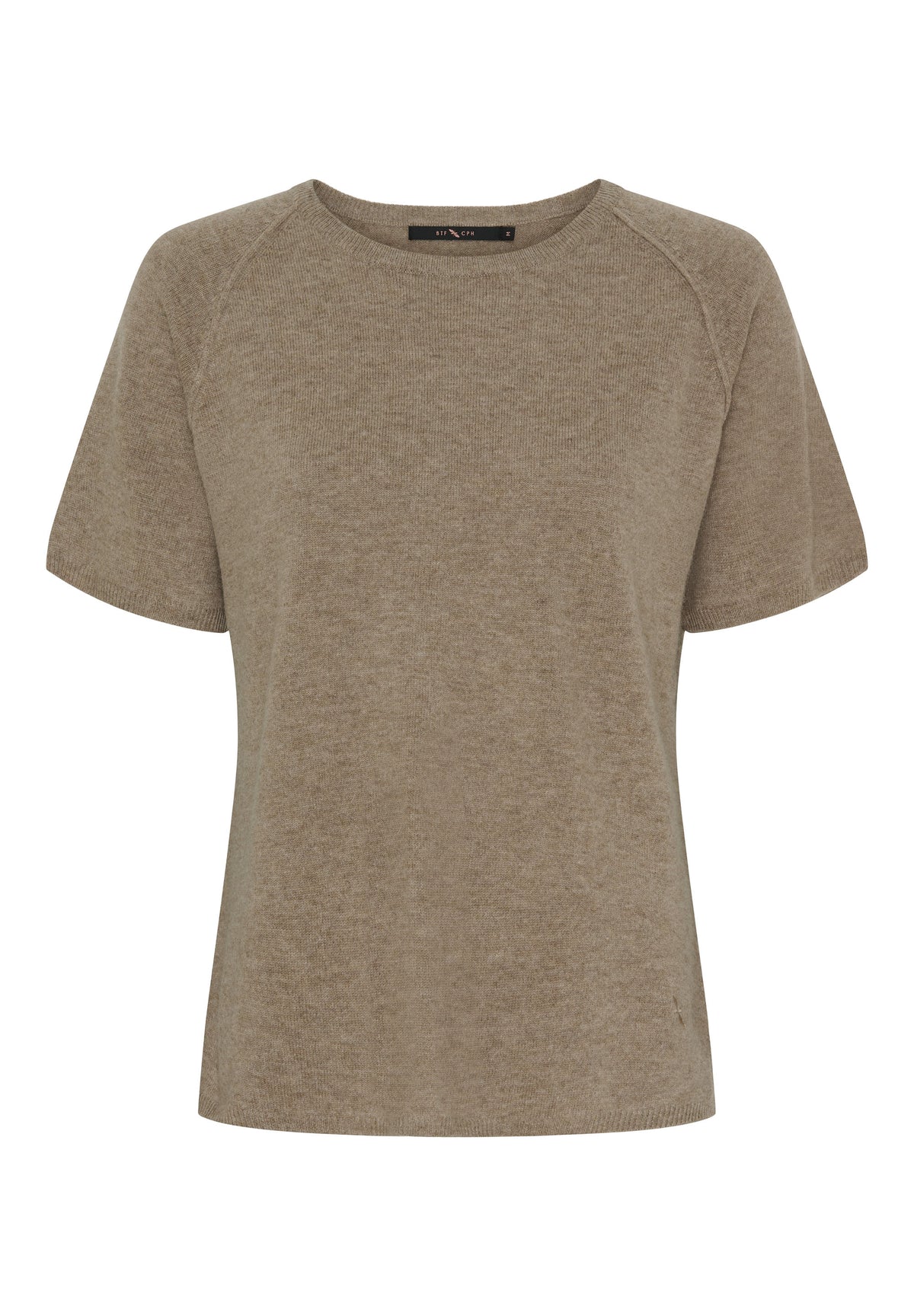 BTFCPH Finstrikket t-shirt i cashmere blanding Pullovers Taupe Melange